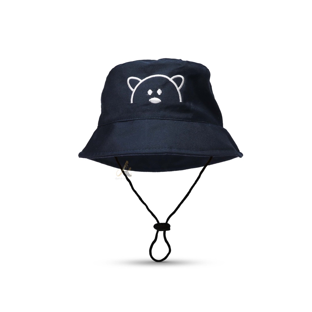Topi Bucket Anak Perempuan Bordir Panda Tali