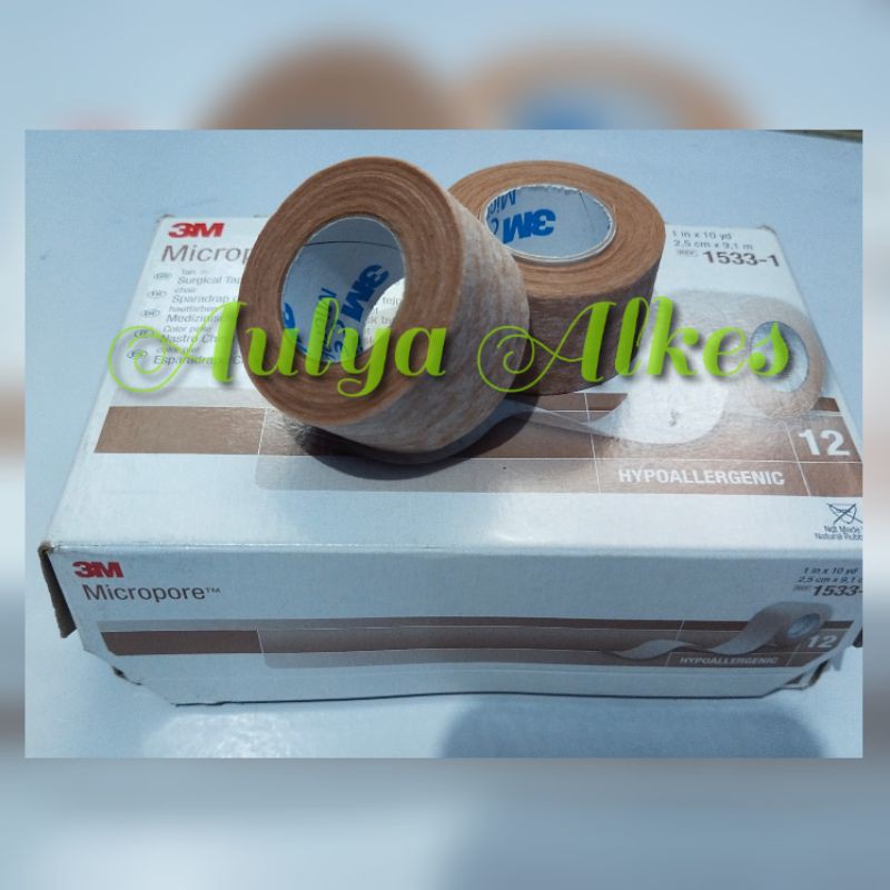 Plester Coklat 3M Original Micropore SkinTone 1 inci