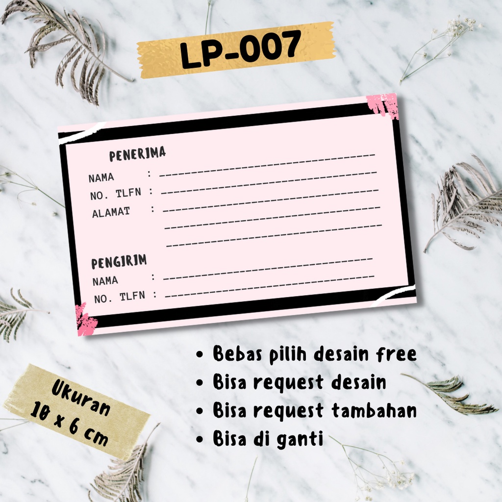 

FREE DESAIN BEBAS PILIH DESAIN CETAK LABEL PENGIRIMAN ONLINE SHOP SMALL BUSINESS UMKM TERLUCU