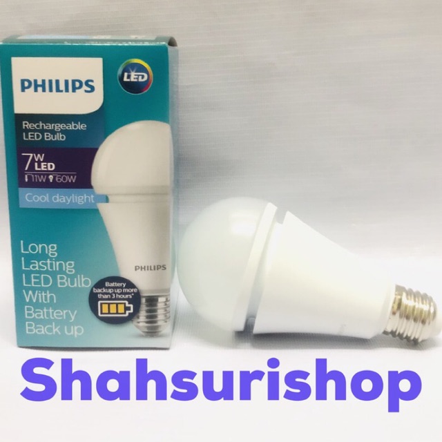 EMERGENCY BULB PHILIPS LED RECHARGEABLE 7W 7 W WATT