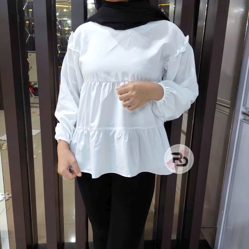 BEFAST - ZRD OOTD Wanita Blouse GAIHE / ANNAYA BLOUSE / Blouse Kasual / Atasan Blus Kekinian / Blouse Lengan Balon Panjang / Blouse Wanita Remaja / Keluaran Terbaru 2022 / Blouse Polos Formal / Fashion Wanita Kerja