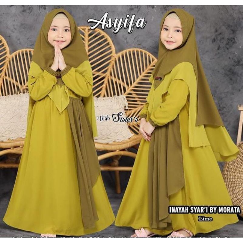 gamis anak tanggung /gamis anak inayah syar'i kids 8-11 tahun/gamis anak termurah