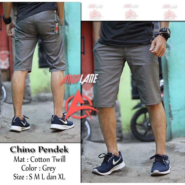 Celana Chino Pendek - Celana Chinos Pendek - Celana Pendek Pria abu