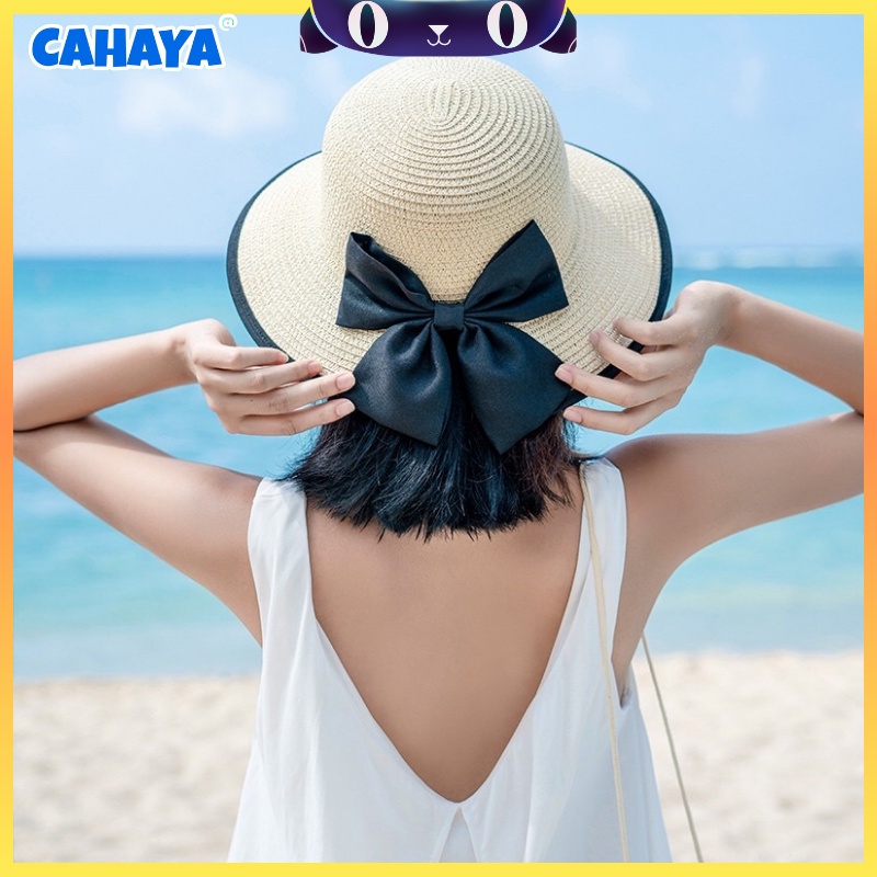 CAHAYA Topi Pantai Wanita Bunga Pelindung UV - Summerhat Pantai Import T78