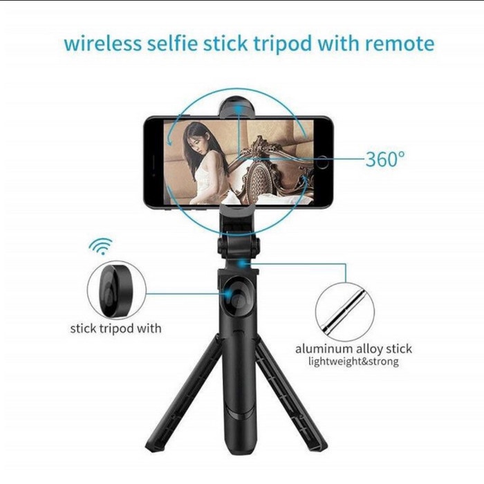 ✨NEW Tongsis Wireless Tripod XT 09 Bluetooth Selfie Stick Remote Tongsis