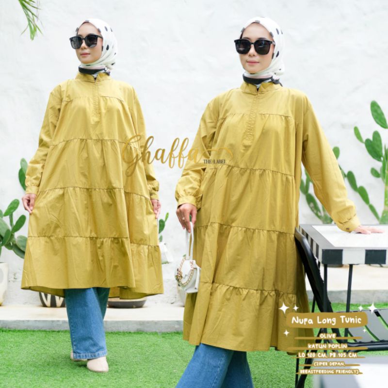 Tunik polos kekinian / Nufa long tunik by ghaffa the label / Long tunik polos modern