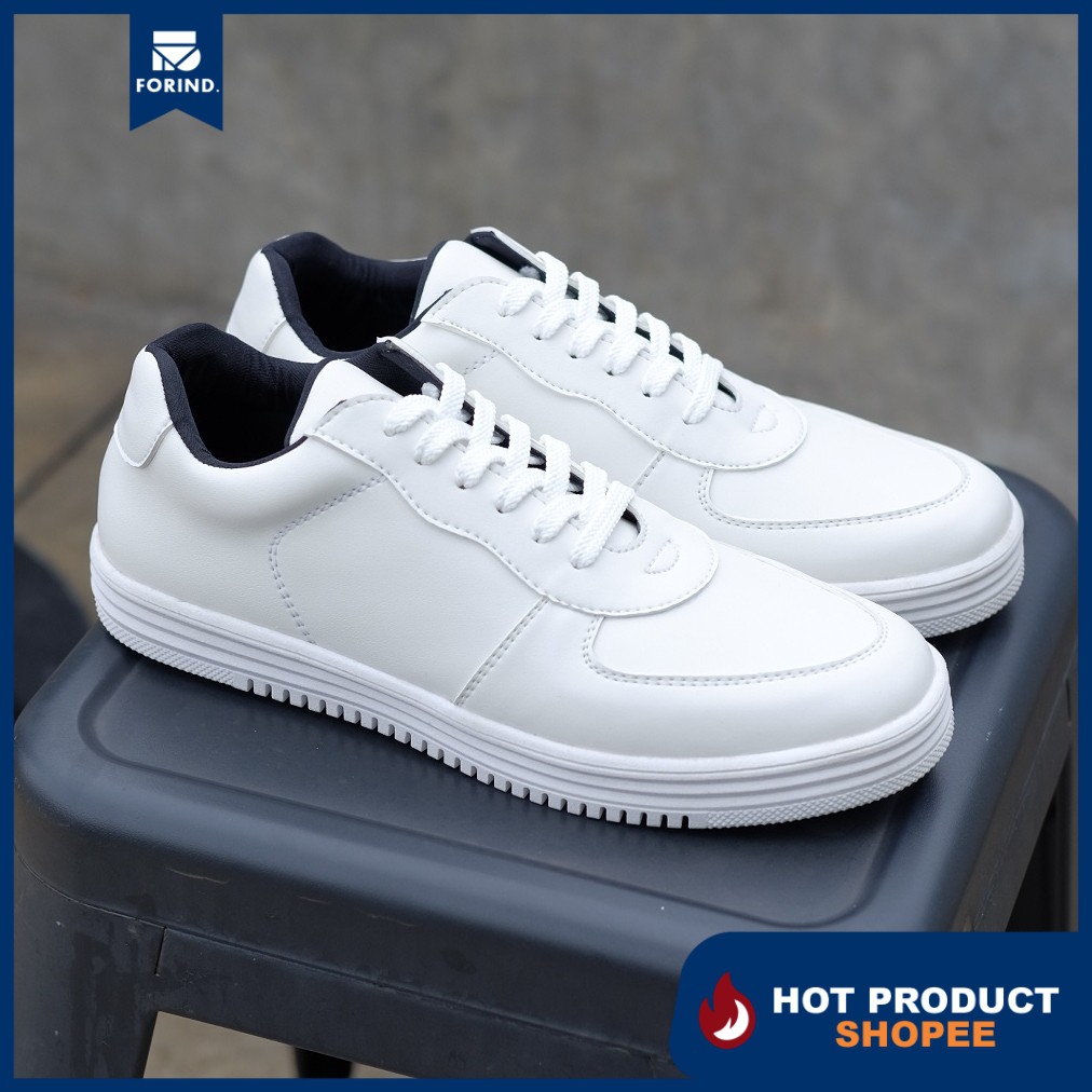 Gracia White | Sepatu Hitam Casual Sneakers Kasual Polos Ori Pria Cowok Footwear | Oxwalker x FORIND
