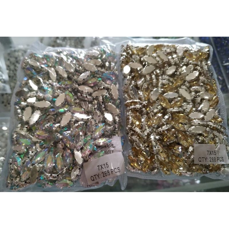 DIAMOND/KRISTAL CANGKANG SAMPAN 7*15 MM