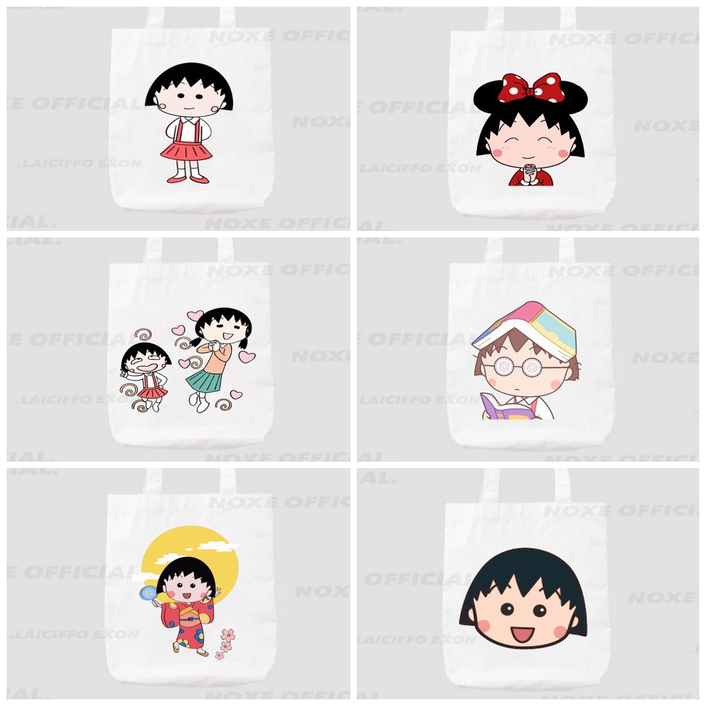 TOTE BAG KANVAS CHIBI MARUKOCHAN PART 3 / KARTUN ANAK TAHUN 90an