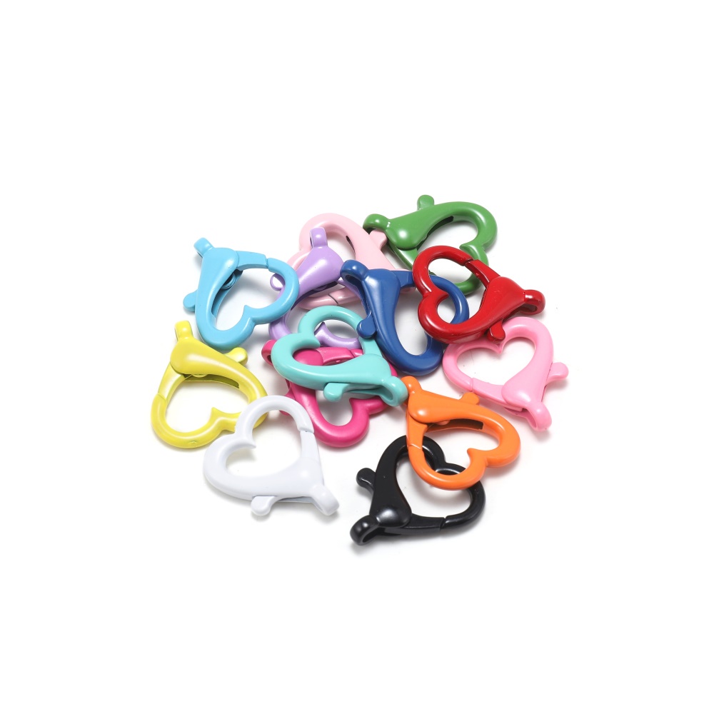 Ready stock Alloy Heart-shaped lobster clasp keychain diy key ring Leather bag hook （10pcs/pack）