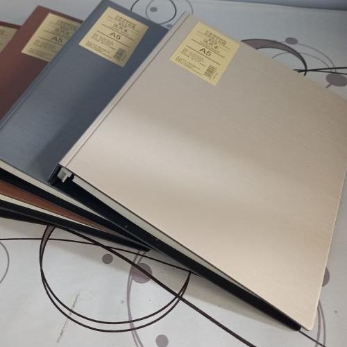 

➥ Binder A5 Metalik Cover Tebal Binder Plastik Metalic Warna Elegan A5 - Cokelat ☺