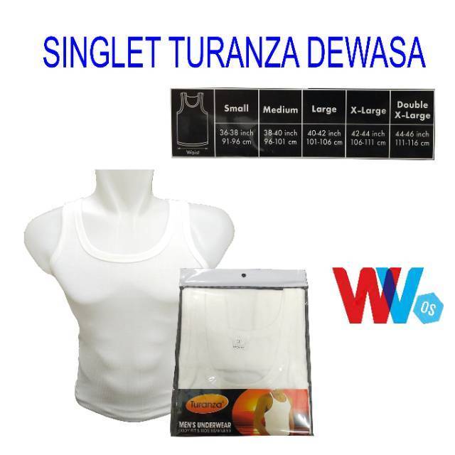 Singlet Turanza Dewasa Kaos Dalam Pria Bahan Full Cotton 100%