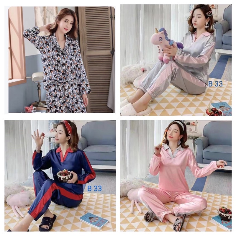 KZ_Stelan satin PP import / piyama wanita pp satin import / baju tidur wanita import murah