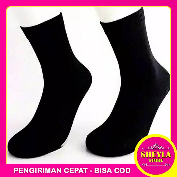 Kaos Kaki Sekolah SD SMP SMA Hitam / Kaos Kaki Warna Hitam / TS-49