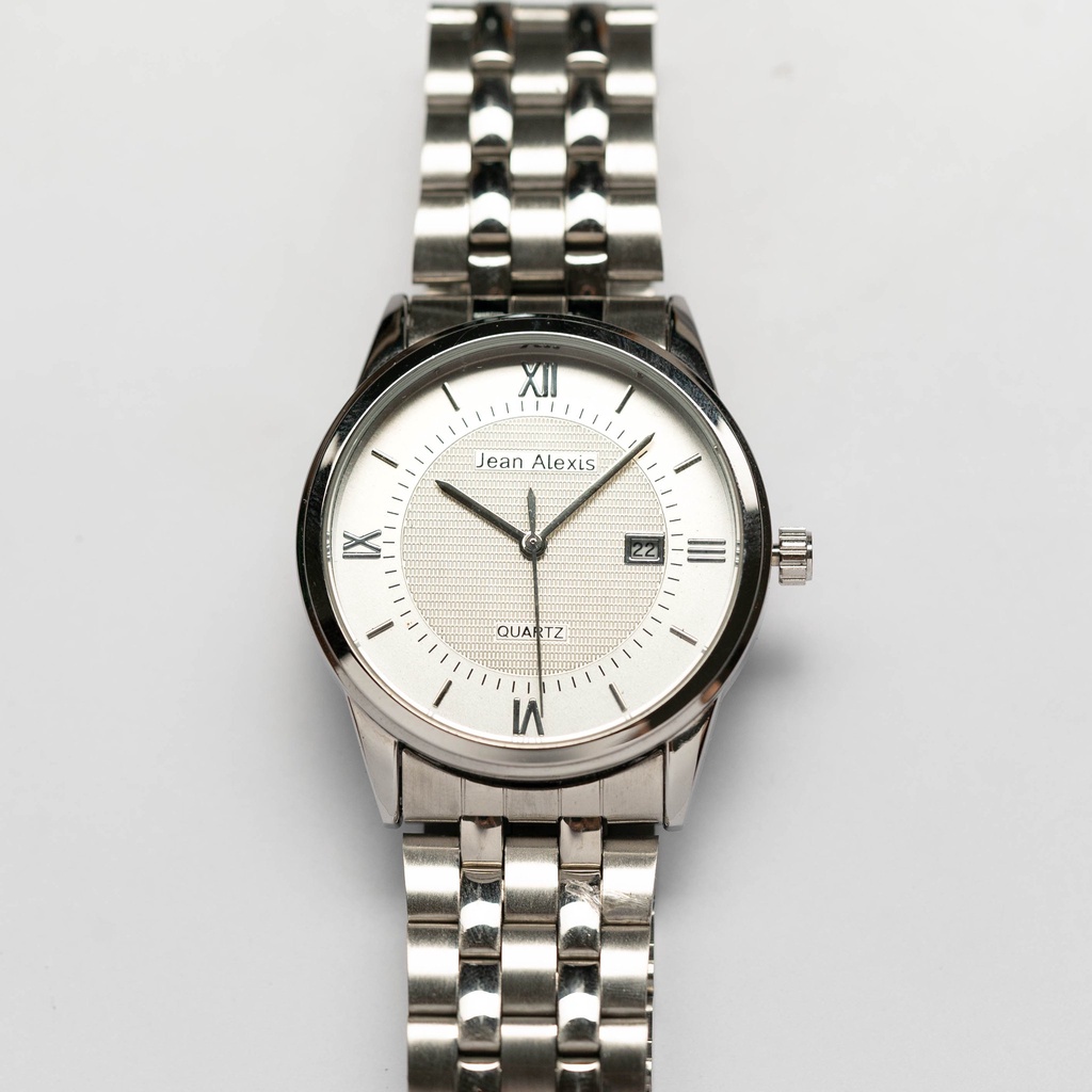 Jam Tangan Rantai Pria Cowok Anti Air Jean Alexis NOX GT JA113 - Prestige Edition - White Dial (Pria