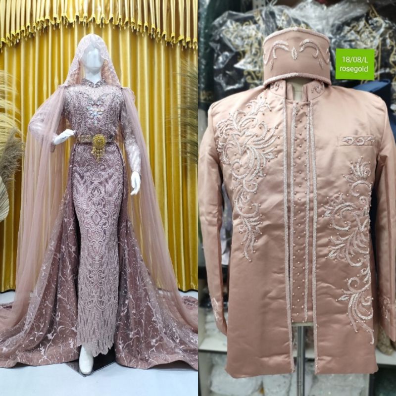 TERLARIS SEPASANG GAUN PENGANTEN SLIM DRES MUMER // GAUN CAUPLE MODREN / GAUN DRESS WEDDING /BAJU PENGANTIN COUPLE/KEBAYA PENGANTIN BEREKOR/GAUN SLIM MEWAH/GAUN MASA KINI