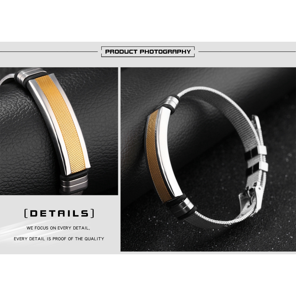 OLEVS Aksesoris Gelang Titanium Pria Disesuaikan Dengan Kotak Ready Stock Fashion Gaya Korea-5