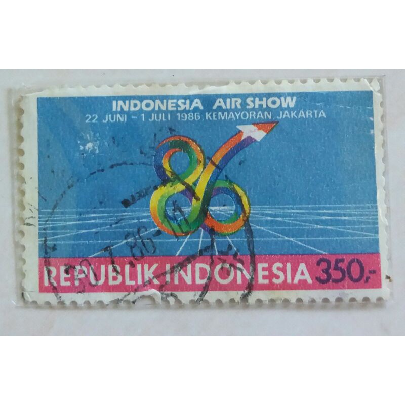 

(AA) Perangko Indonesia Air Show 1986 Single Set Used