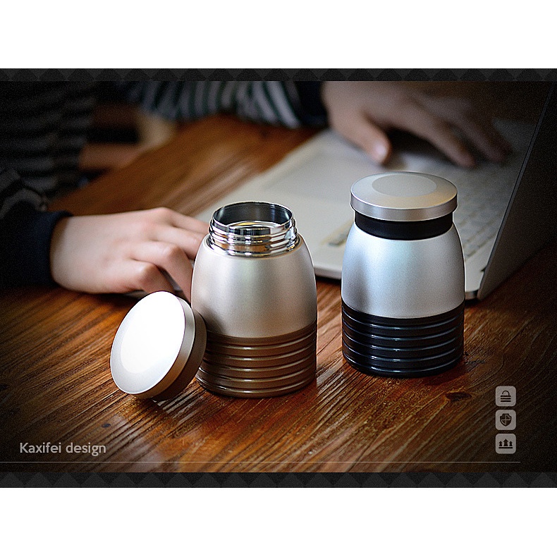 Botol Minum Kaxifei Botol Minum Thermos Vacuum Stainless Steel 280ml - K701 - Black - 9PHA01BK