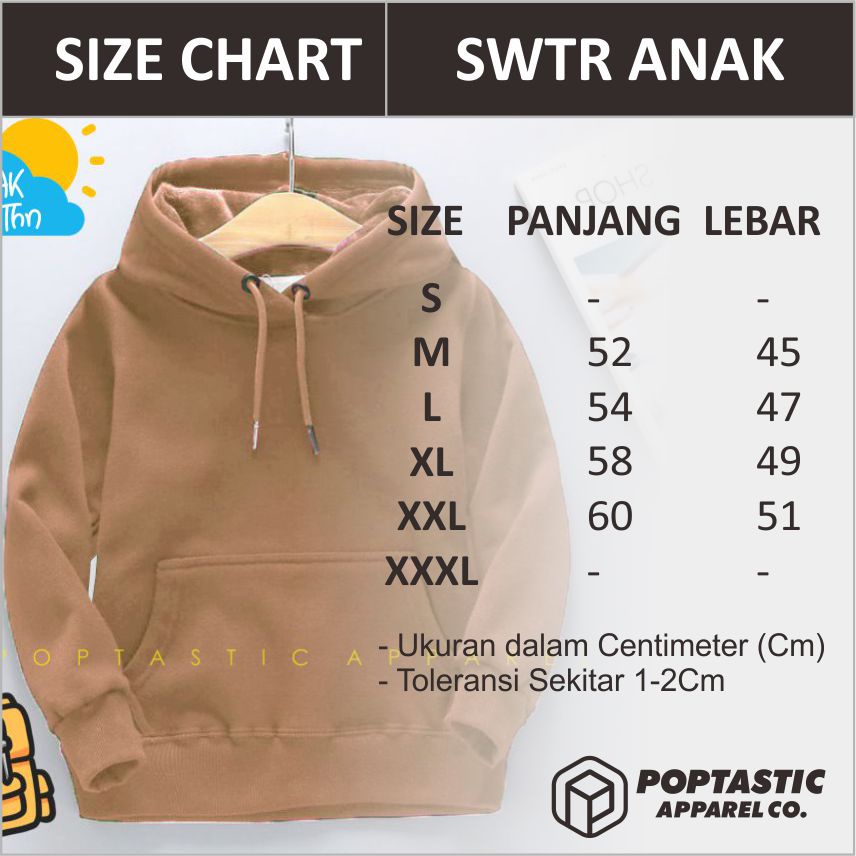 Sweater Hoodie Anak Laki-laki Perempuan FLEECE TEBAL - BEST SELLER