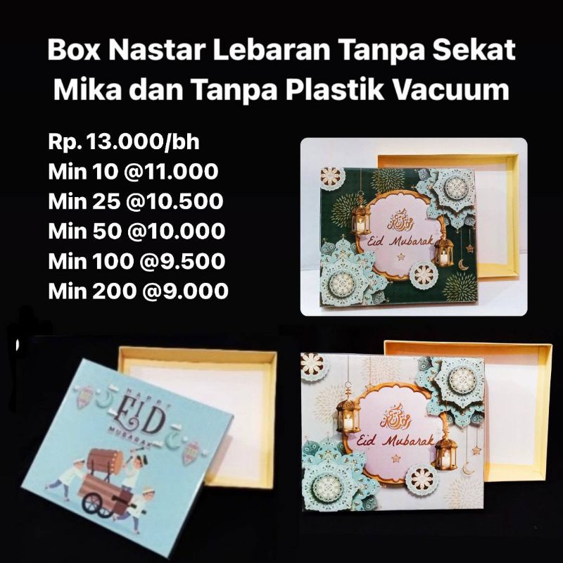 

Box Nastar Lebaran Tanpa Sekat Mika dan Tanpa Plastik Vacuum