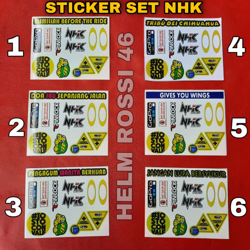 STICKER FULL SET NHK - Go Pro Pinlock Turtle Tear Off GoPro Segitiga Okley Oakley Tribue Fullset