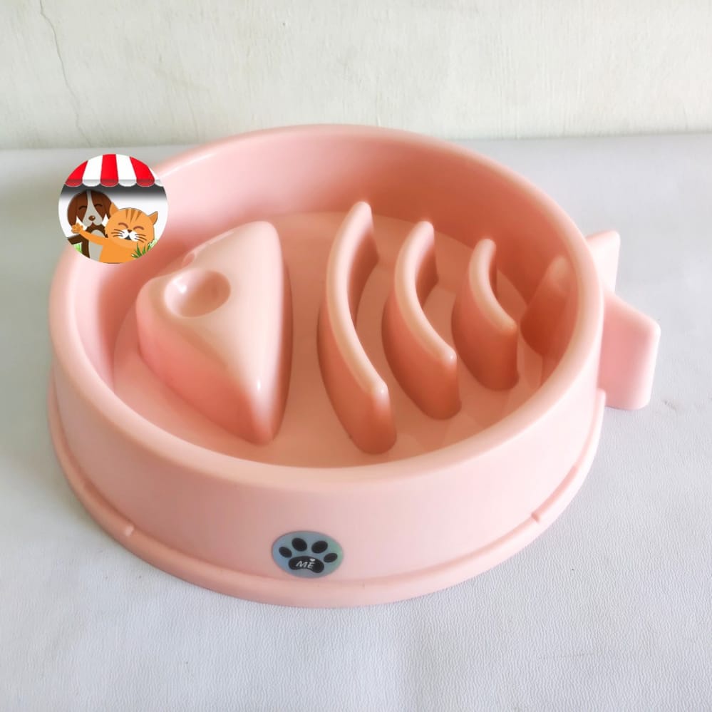Tempat Makan Anjing Kucing Slow Feeder Fishbone Single Anti Slip