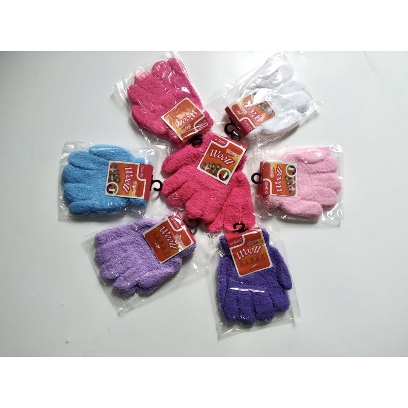 COD sarung tangan anak bulu wooll  Sarung Tangan Rajut Wol wooll wool woll BULU WARNA import / sarung tangan kain / sarung tangan motor