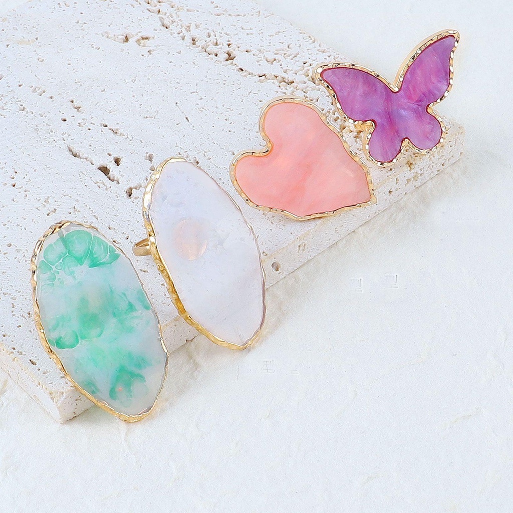 Preva Nail Art Palette Manicure tool Golden Rim Agate Finger Ring Foundation Mixing Painting Palette Nail Art Piring Tips