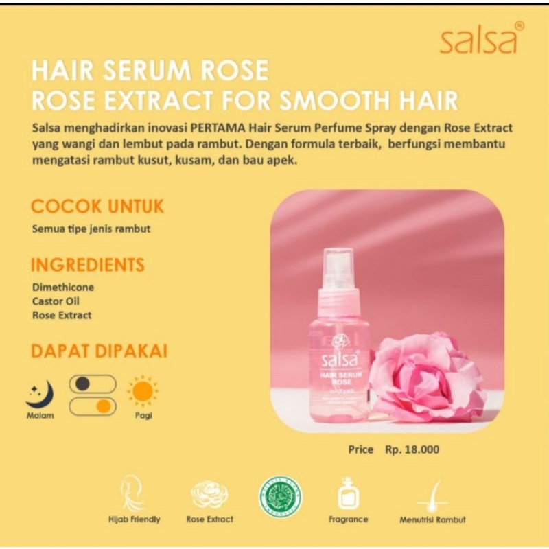 SALSA HAIR SERUM SPRAY SERUM RAMBUT MIST ROSE GROWTH KERATIN REPAIR