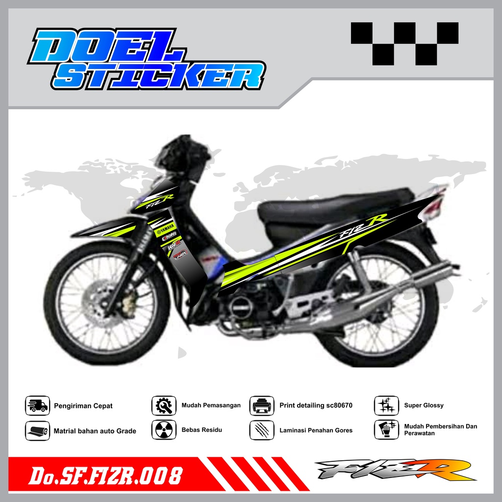 STICKER STRIPING FIZ R - STICKER STRIPING LIST VARIASI HOLOGRAM , CROME FIZ R DOEL 008