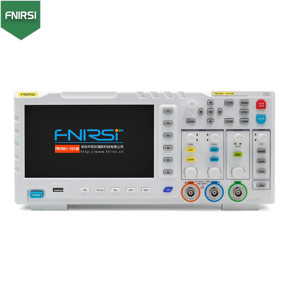 FNIRSI Digital Oscilloscope 2 in 1 Dual Channel Input Signal Generator 100MHz 1GSa/s - 1014D - White