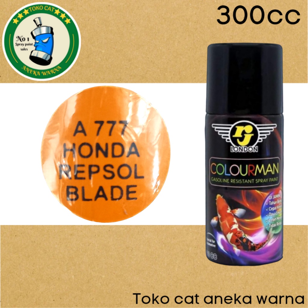 cat semprot 300ml colourman honda repsol blade orange tahan bensin rj london spray paint pilok pilox