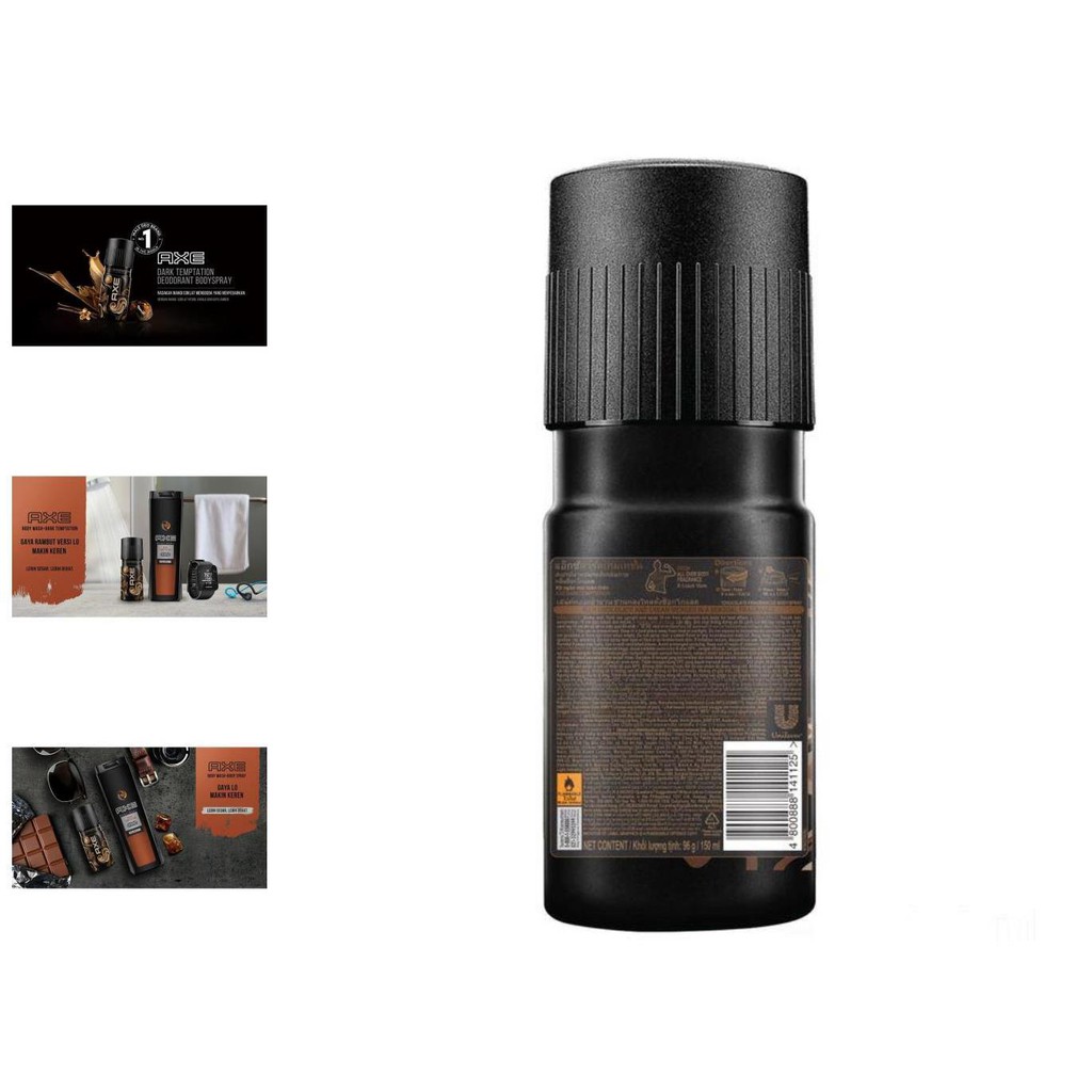 axe deodorant deo body spray parfum pria dark temptation 150ml