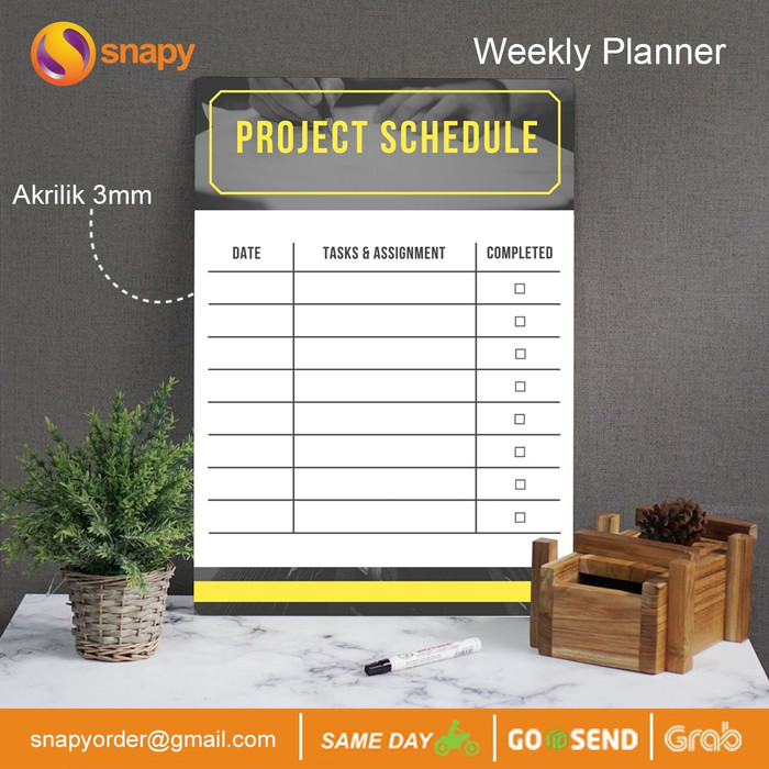 

TERBARU Weekly Planner Akrilik | Wall Planner Dinding | Schedule Board - 30x40cm, MOTIF 03