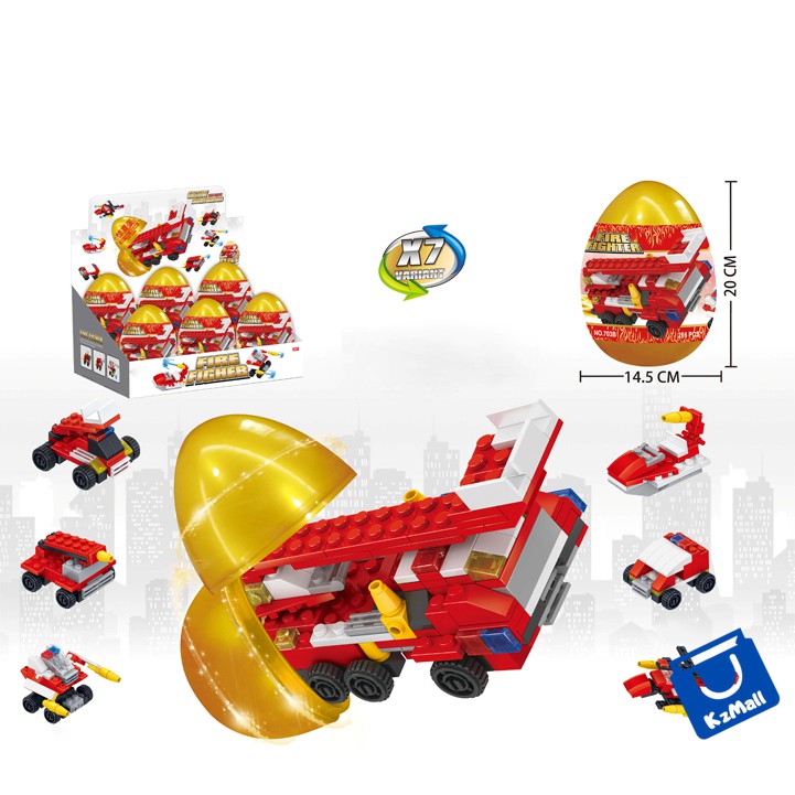 MINI BRICK BLOCK ANEKA FIRE FIGHTER BERKEMASAN TELUR