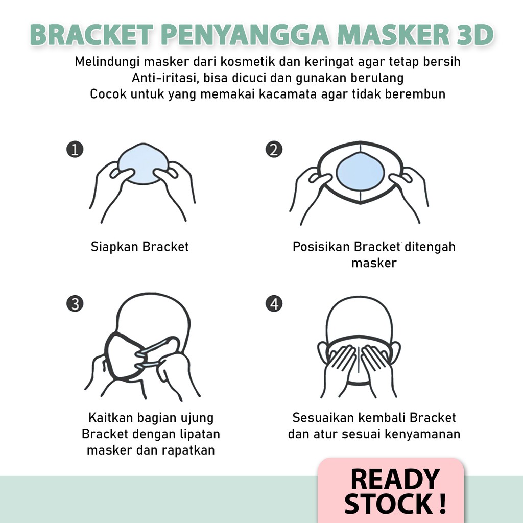 HOW.R.U | Bracket Penyangga Masker Silikon 3D Anti Kosmetik / Keringat HOW.R.U