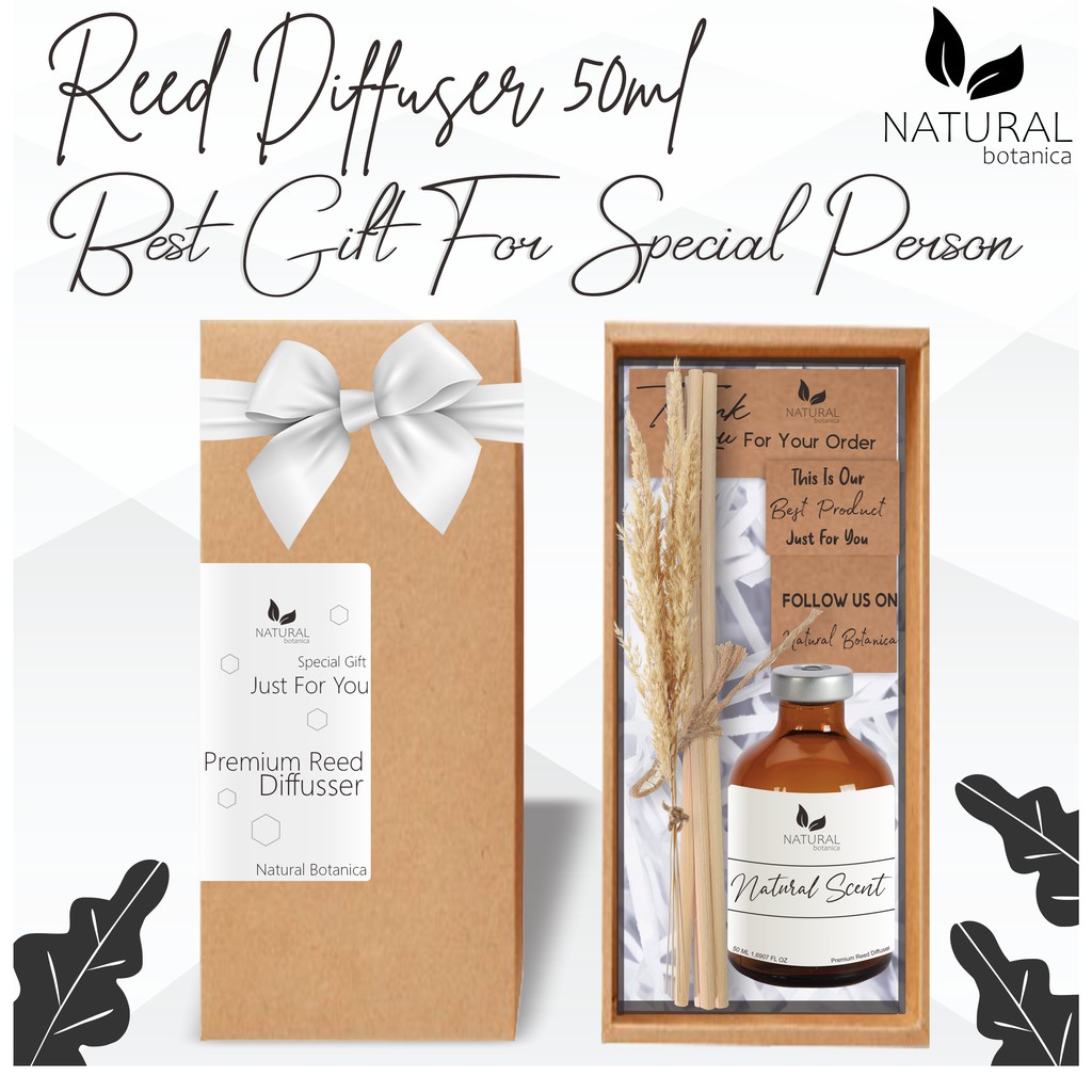 Natural Botanica Premium Reed Diffuser Set 50ml Spesial Parcel Gift Kado Hampers