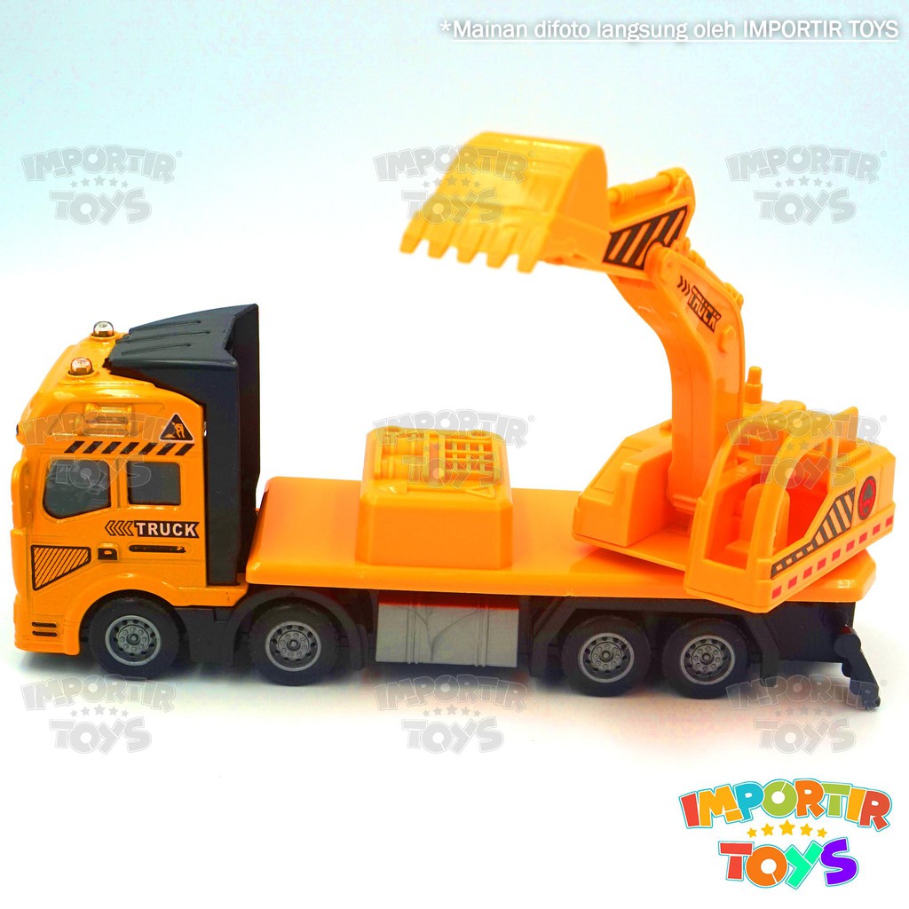 MOBIL TRUCK PENGGALI 20cm Pull Back IMPORT FREE BATRE