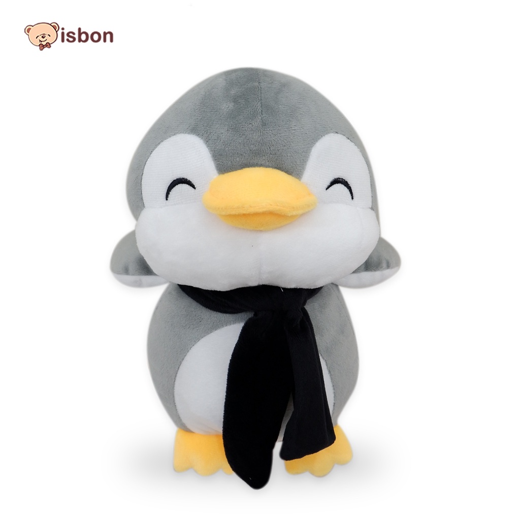 Boneka pinguin syal grey warna abu-abu untuk kado natal dan hadiah ulang tahun musim dingin bahan premium lulus SNI-istana boneka