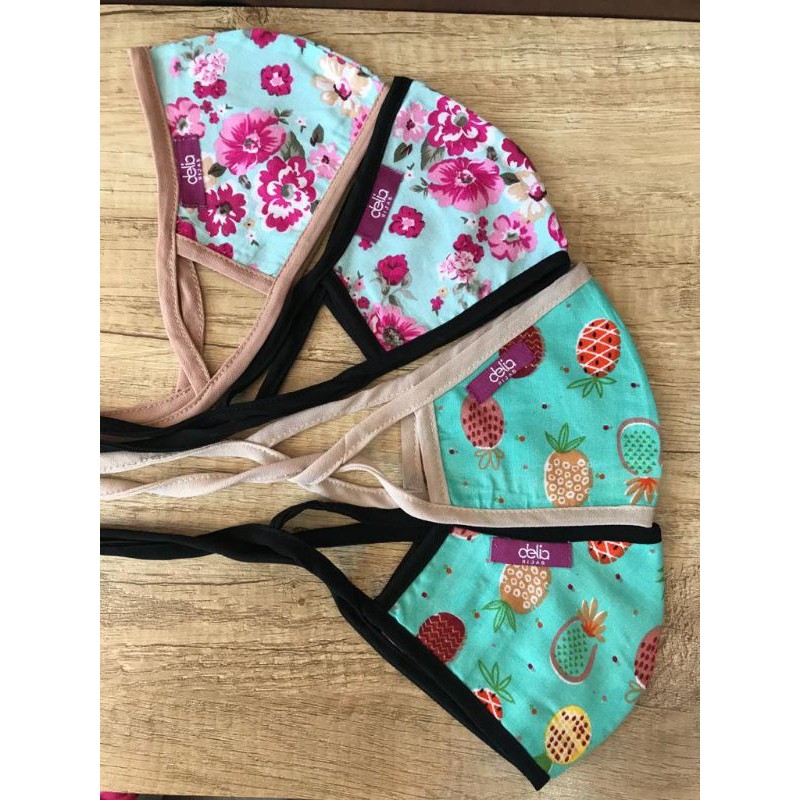 Masker termurah/Masker kain 2 lapis/Masker motif/Deliahijab/Masker kain motif 2 lapis
