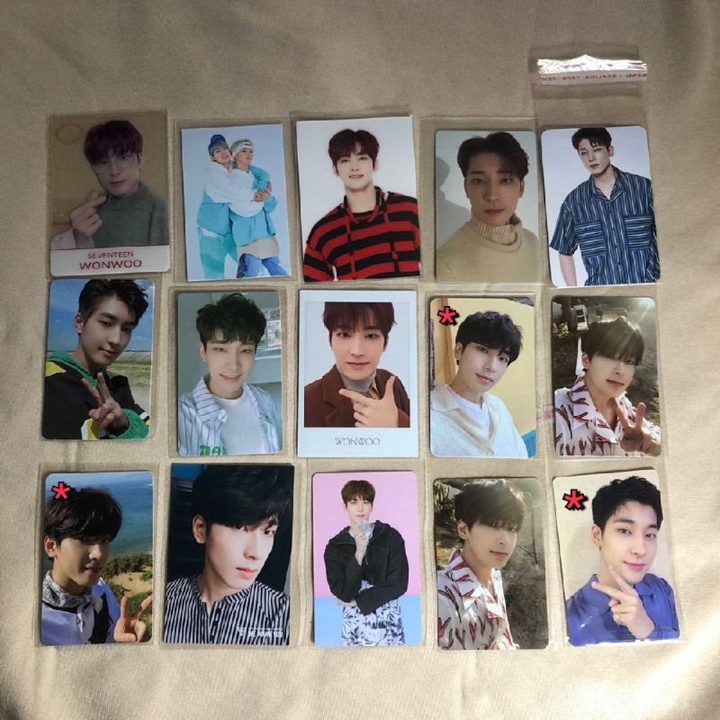 WONWOO PHOTOCARD HMV CHRISTMAS, SONWOO CARLAND, CAFE, SG 2021, THE SAEM, SYNNARA, YMMD, WINTER, HENG