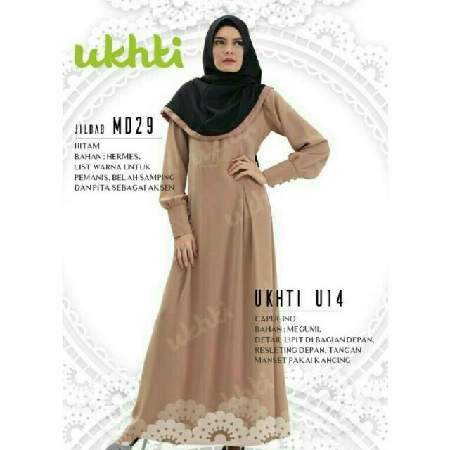Gamis ORI UKHTI U14 | Gamis Syari | gamis Busui | Bahan Megumi