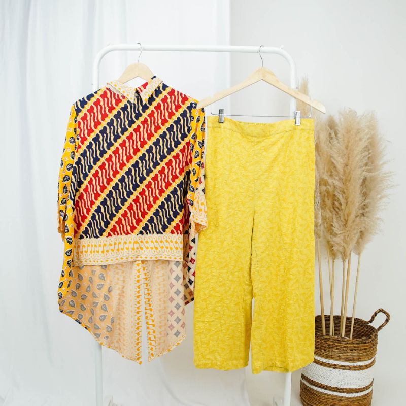 Set blouse+celana panjang+masker