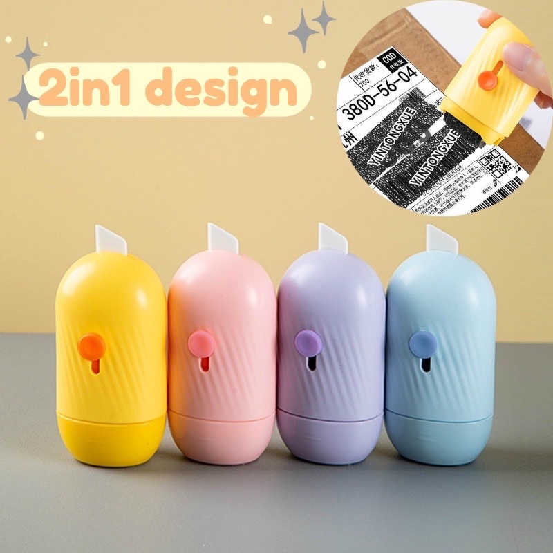 

Roller stamp 2 in 1 stempel pelindung kode rahasia + Cutter stempel penutup data stempel penutup alamat .