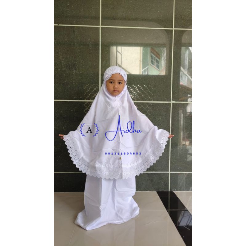 MUKENA ANAK KATUN POLOS RENDA PAUD(3-6THN)