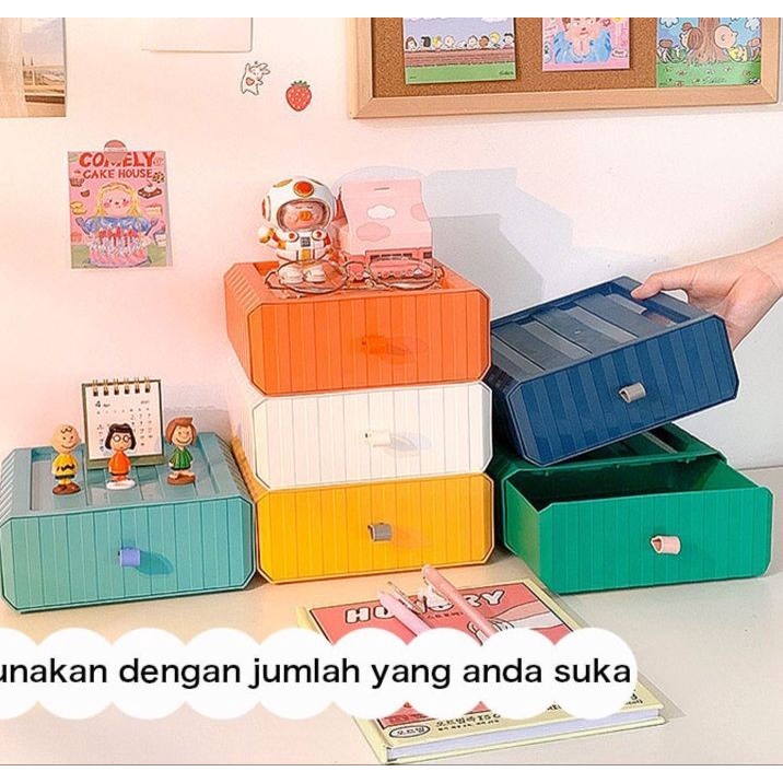 Serbagrosirmurah 1 Sekat Rak Kosmetik Plastik Drawner Tempat Penyimpanan Barang Laci  Rak Kosmetik Tempat Penyimpanan Barang Laci Storage Organizer Rak Kamar Mandi Tempat Penyimpanan Serbaguna Kotak Penyimpanan