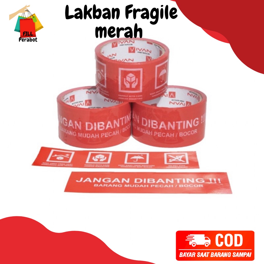 

LAKBAN FRAGILE MERAH / LAKBAN JANGAN DIBANTING / WARNA MERAH