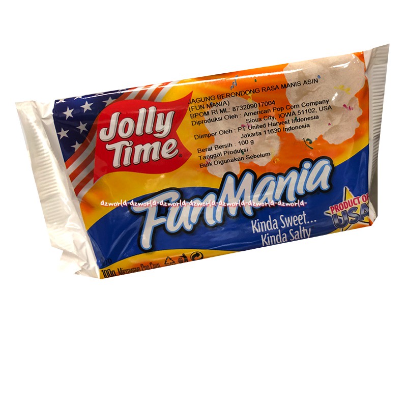 Jolly Time Popcorn 125gr FunMania Kinda Sweet Salty Mallow Magic Yummy Marshmallow Jagung Instan