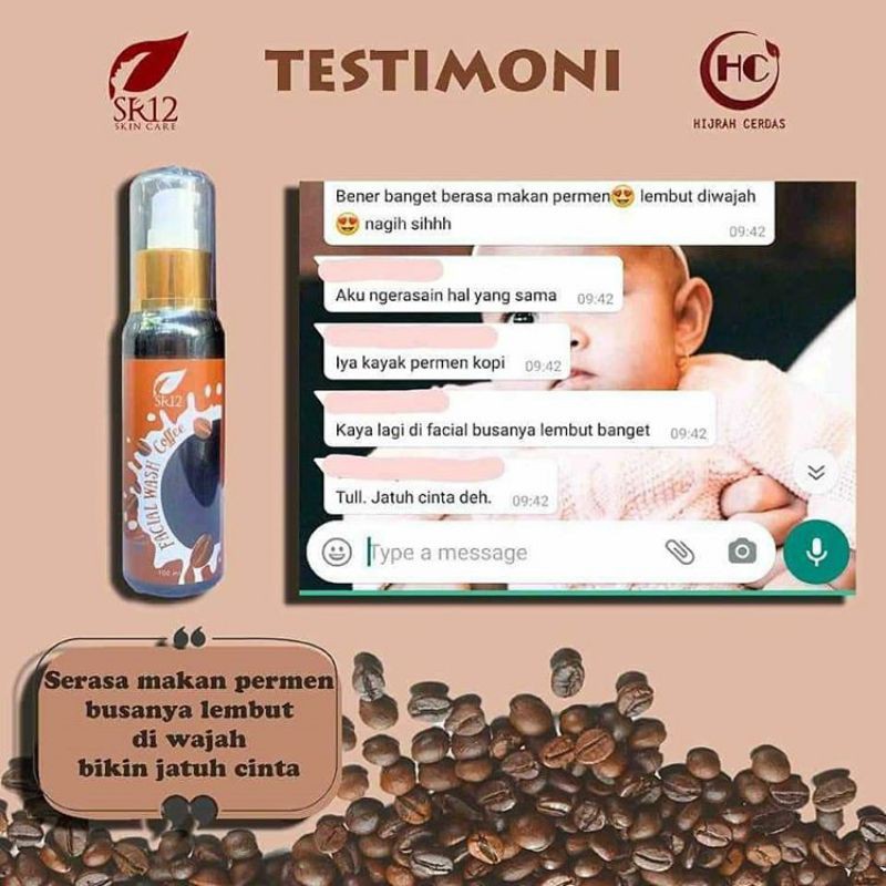 Facial Wash Coffee SR12 Sabun Cuci Muka Cair Mencerahkan Wajah Memudarkan Flek Hitam dan Bekas Jerawat